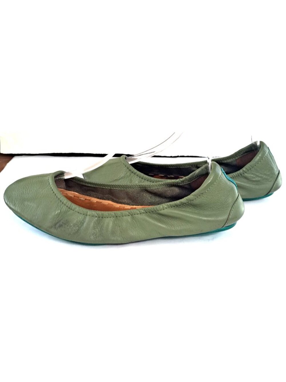 Tieks by Gavrieli Women’s 8 Olive Green Leather Foldable Ballet Flats Round Toe - Picture 5 of 14